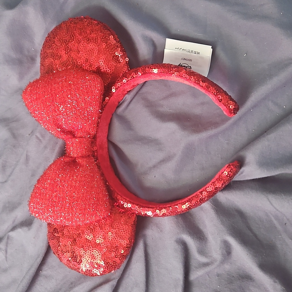 DISNEY PARKS red sequins minnie mouse ears